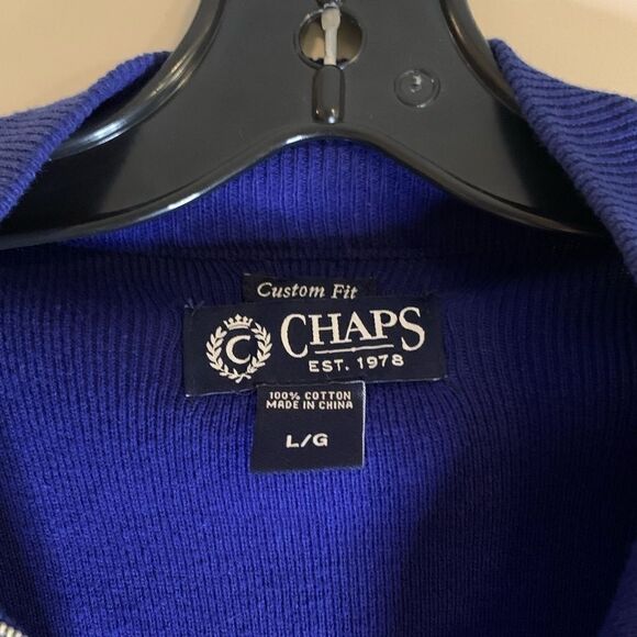 𝅺CHAPS CUSTOM fit sweater vest 100% cotton zip up - Picture 2 of 3
